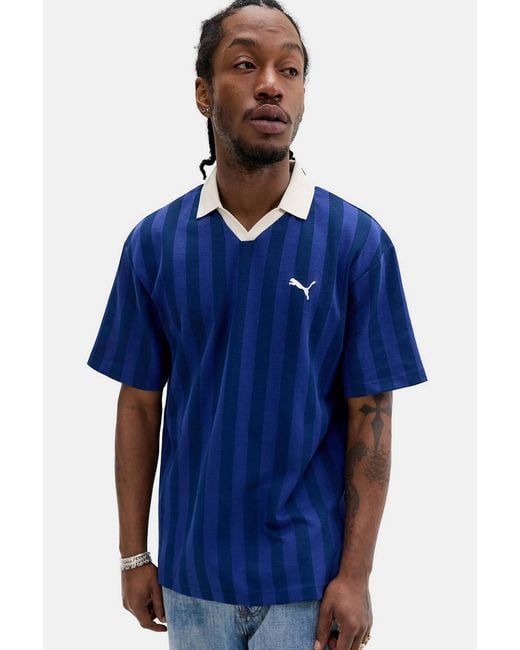 PUMA Blue Short Sleeve Relaxed Polo Shirt for men