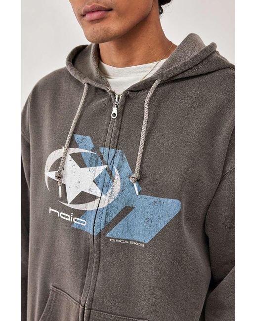 Urban Outfitters Uo - hoodie "halo" in mit durchgehendem reißverschluss in Gray für Herren