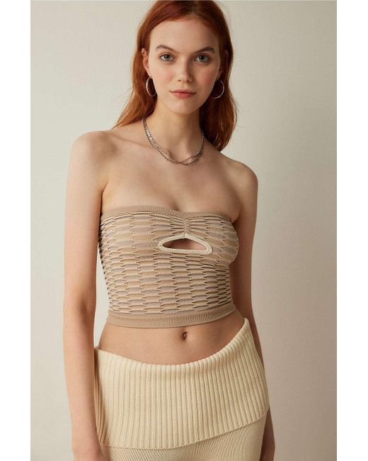 Out From Under Natural Arden Textured Cut-out Tube Top
