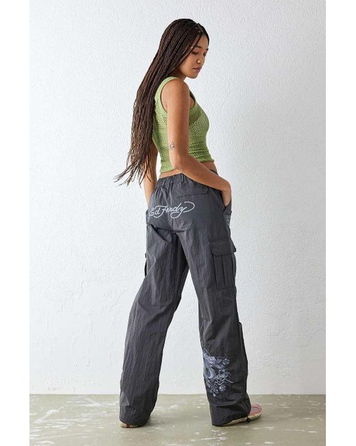 Ed Hardy Blue Dragon Nylon Cargo Pants