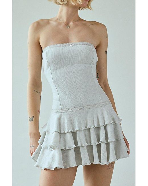 Out From Under Multicolor Mira Perfect Pointelle Drop Waist Strapless Romper