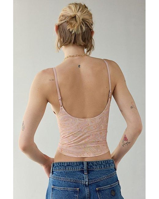 Out From Under Blue Je T'Aime Mesh Cropped Cami