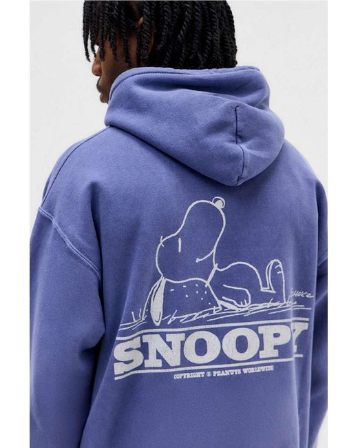 Urban Outfitters Blue Uo Navy Sleepy Snoopy Hoodie for men
