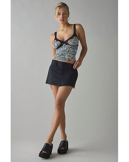 Out From Under Gray Soft Touch Lace Trim Cropped Cami