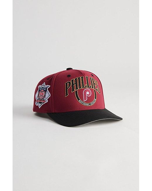Mitchell & Ness Red Crown Jewels Pro Philadelphia Phillies Snapback Hat for men