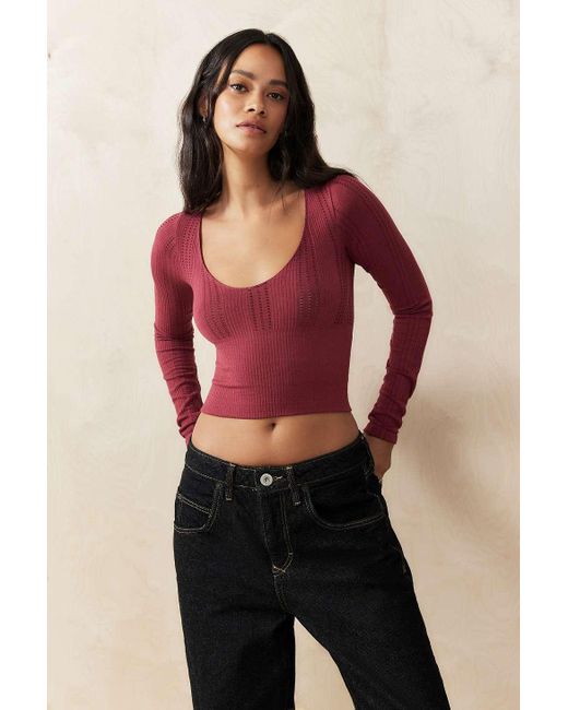 Out From Under Red Winnie Pointelle Top