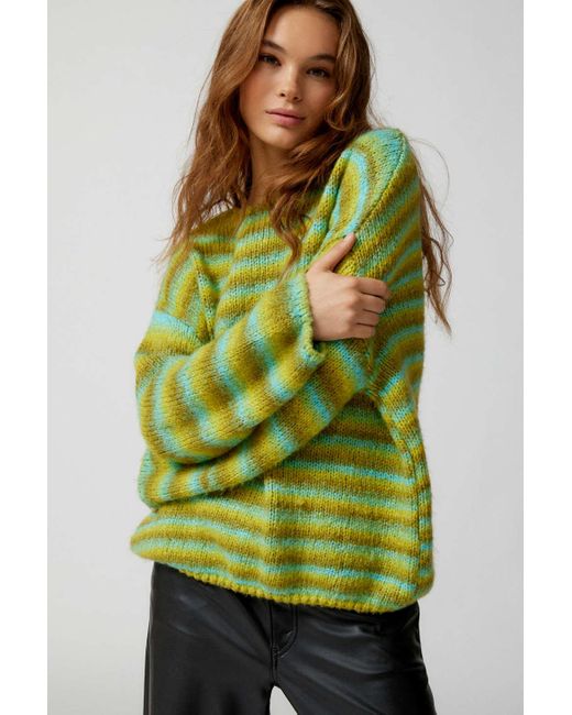 Urban Outfitters Uo Jamie Striped Sweater In Green,at | Lyst Canada