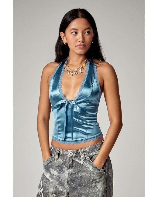 Kimchi Blue Blue Farrah Halterneck Top