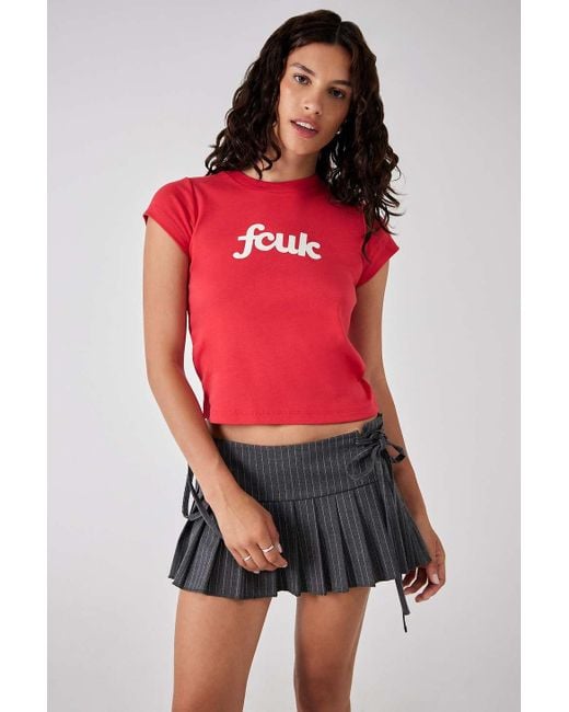 French Connection Red Uo Exclusive Scroll Logo Baby T-shirt