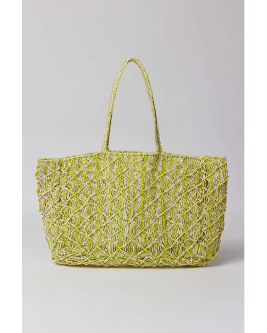 Urban Outfitters Metallic Uo Woven Straw Tote Bag