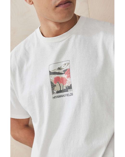 Urban Outfitters White Uo Hiyamaki Fields T-shirt for men