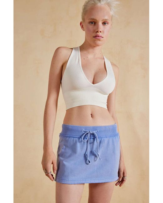 Out From Under Faye Mini Skort In Blue At Urban Outfitters
