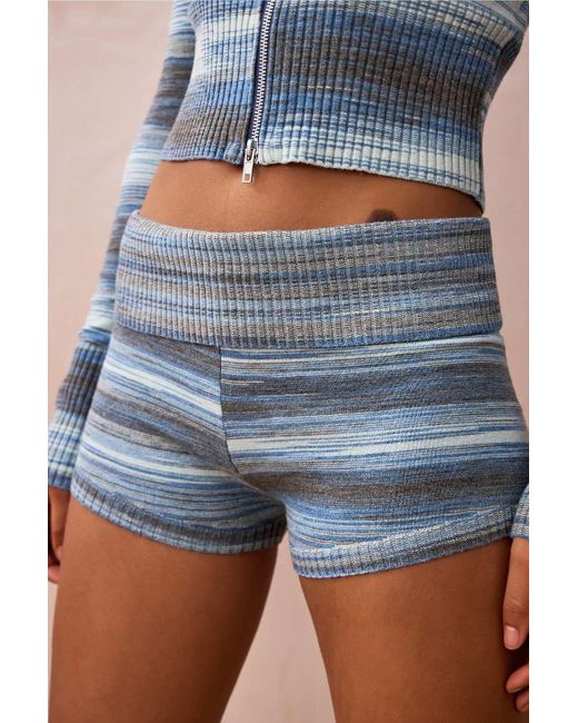Urban Outfitters Blue Uo Space-dye Knit Mini Shorts