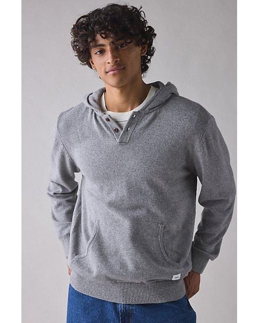 Katin Gray Hayes Hooded Henley Sweater for men