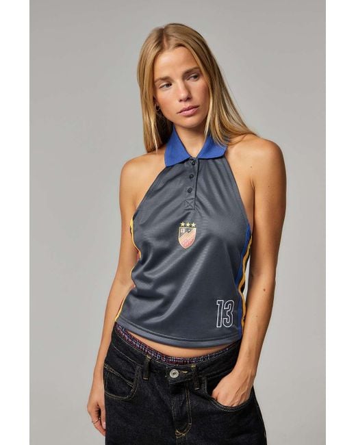 Jaded London Blue Football Halter Top