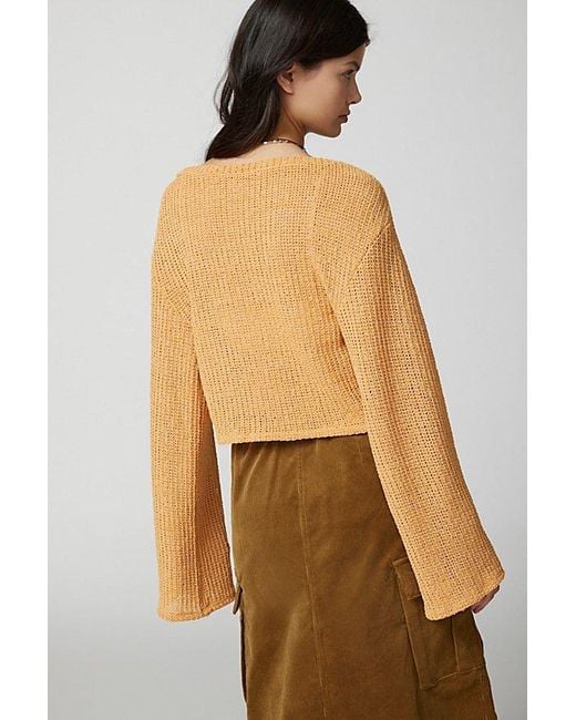 Urban Renewal Yellow Remnants Loose Knit Drippy Sweater