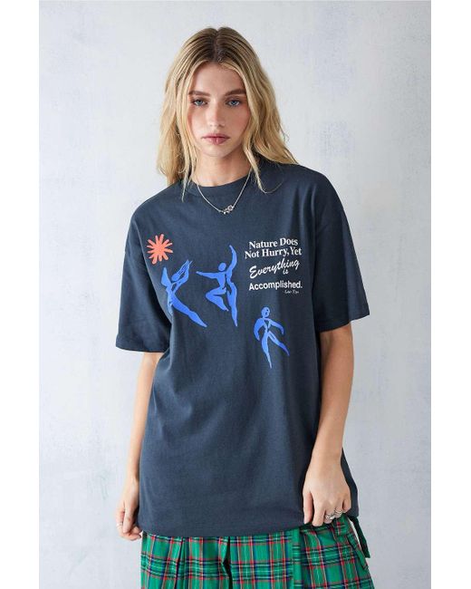 Damson Madder Blue Uo Exclusive Dancing Sun T-shirt Top