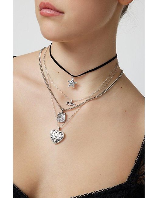 Urban Outfitters Natural '90S-Plated Heart Charm Necklace