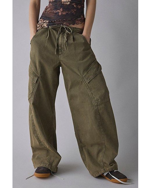 BDG Station Cocoon Baggy Barrel Leg Cargo Pants in Green | Lyst