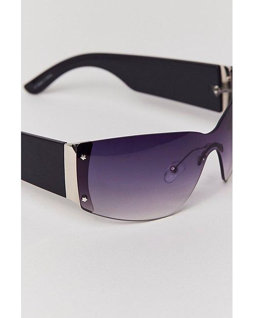 Urban Outfitters Gray Brittney Y2K Shield Sunglasses