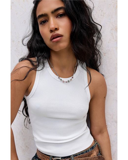 Urban Outfitters White Uo Alina Tank Top