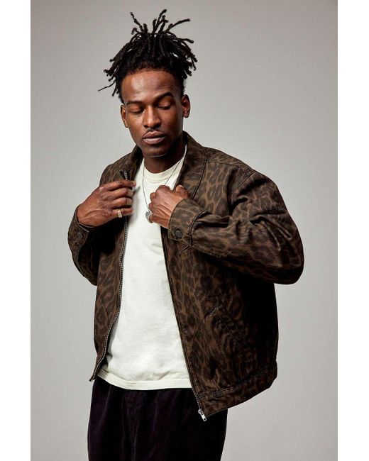 BDG Black Tony Leopard Harrington Jacket for men