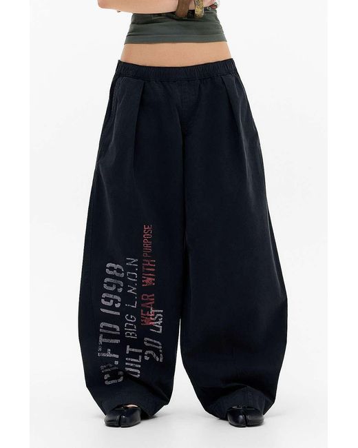 BDG Blue Bobbi Stamp Baggy Trousers