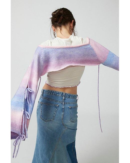 Urban Outfitters Multicolor Aria Bow Bell-Sleeve Shrug