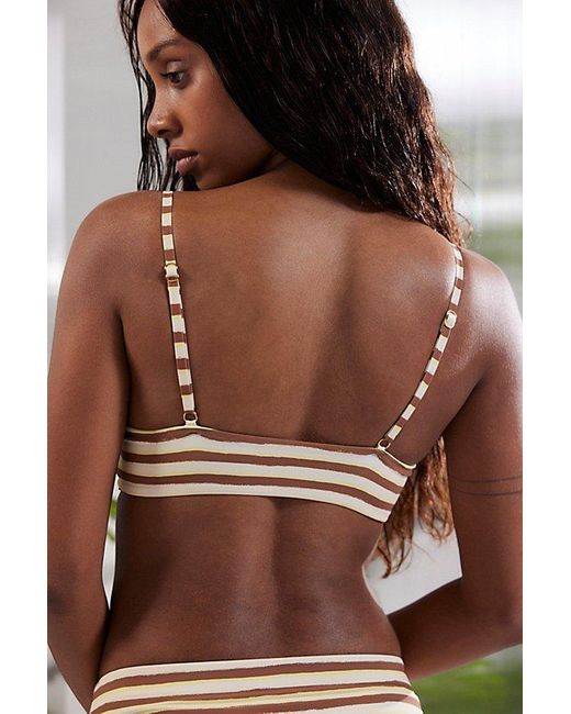 Out From Under Brown Grace Printed Scoop Neck Bikini Top