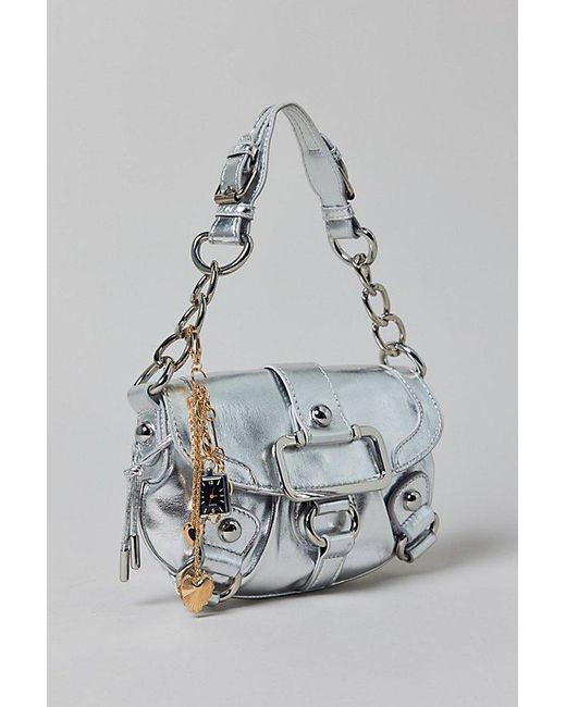 Silence + Noise Gray Jenn Metallic Shoulder Bag