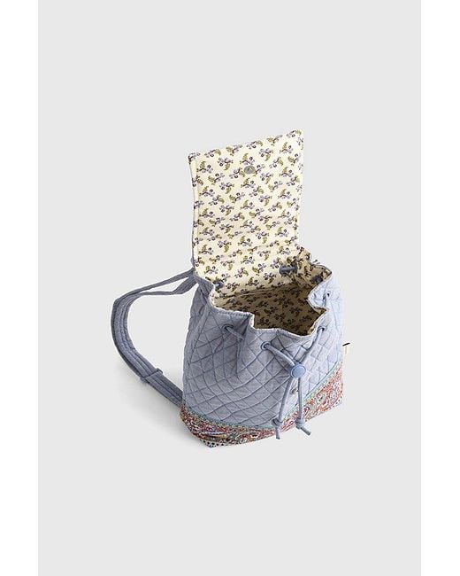 Vera Bradley Natural Quilted Cotton Drawstring Backpack
