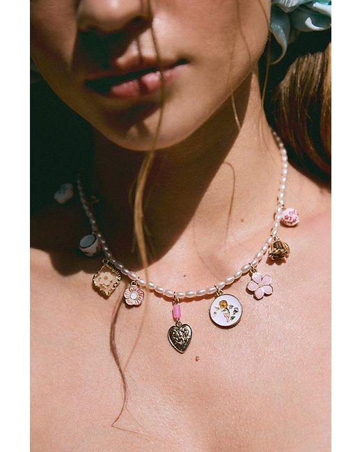 Urban Outfitters Multicolor Lottie Pearl Treasure Charm Necklace
