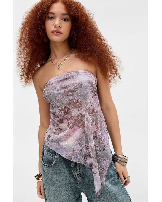 Kimchi Blue Purple Indie Asymmetric Bandeau Top