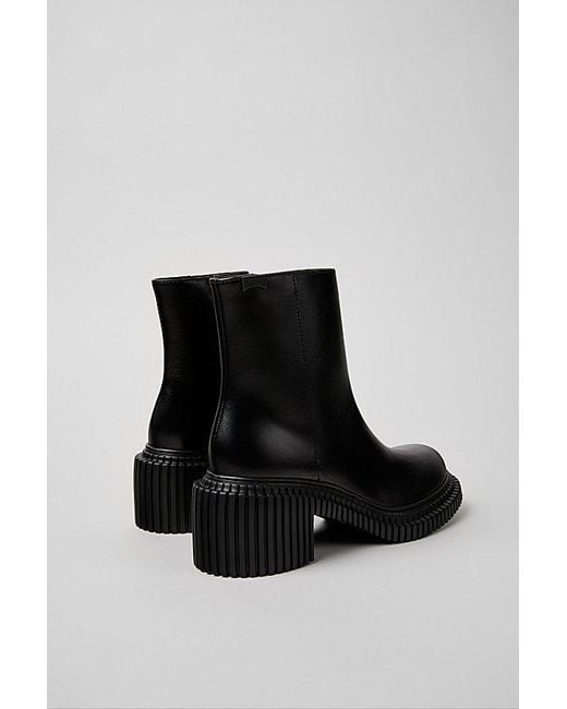 Camper Black Pix London Leather Zip-Up Boot
