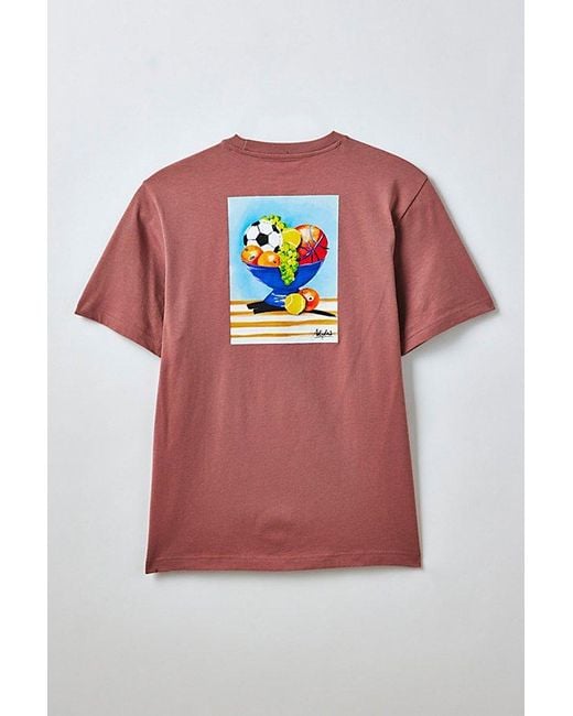 Adidas Red Still Life Bowl Graphic Tee for men