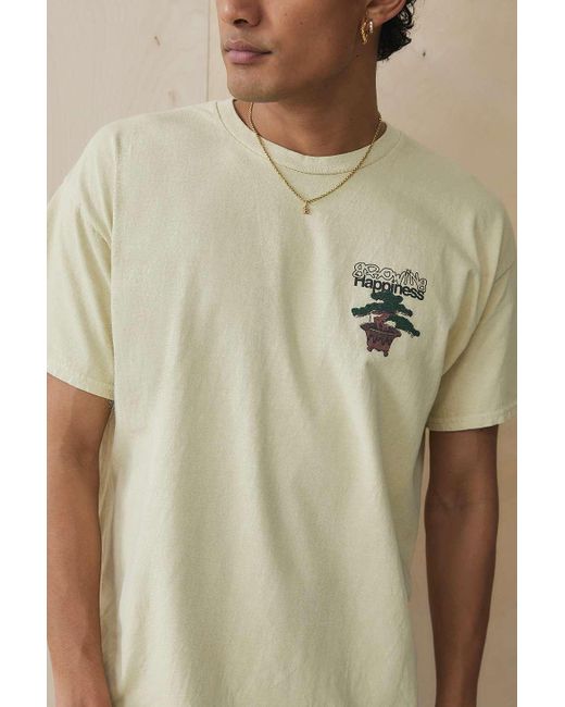 Urban Outfitters Natural Uo Growing Happiness T-shirt for men