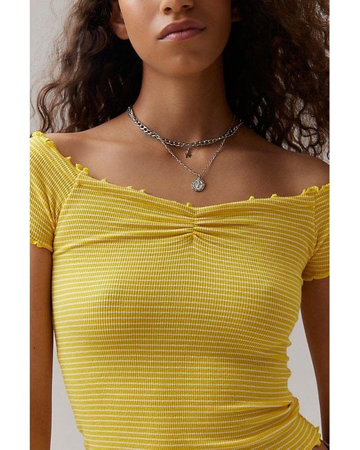 BDG Yellow Michelle Off-The-Shoulder Top