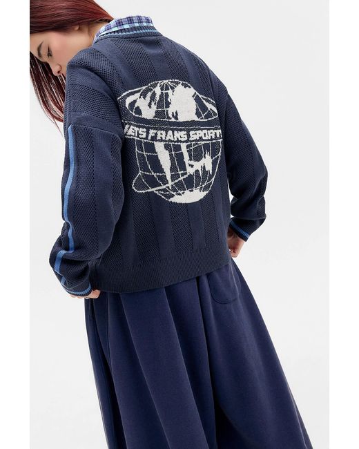 iets frans Blue Sports Crew Neck Jumper