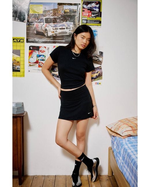 Nike Black Sportswear Chill Rib Knit Mini Skirt