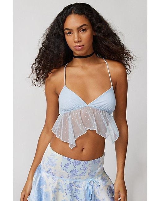 Urban Outfitters Blue Uo Tabatha Lace Babydoll Cami