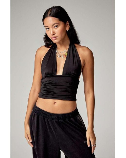 Silence + Noise Silence + Noise Strobe Black Halterneck Top