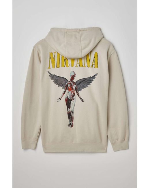 Urban Outfitters Gray Nirvana In Utero Full Zip Hoodie Sweatshirt In Tan,at for men