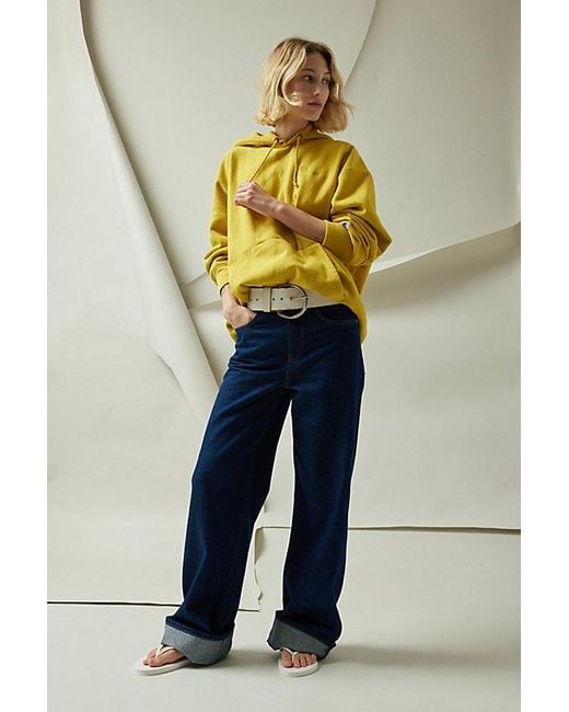 Champion Uo Exclusive Arena Reverse Weave Hoodie Sweatshirt in Yellow