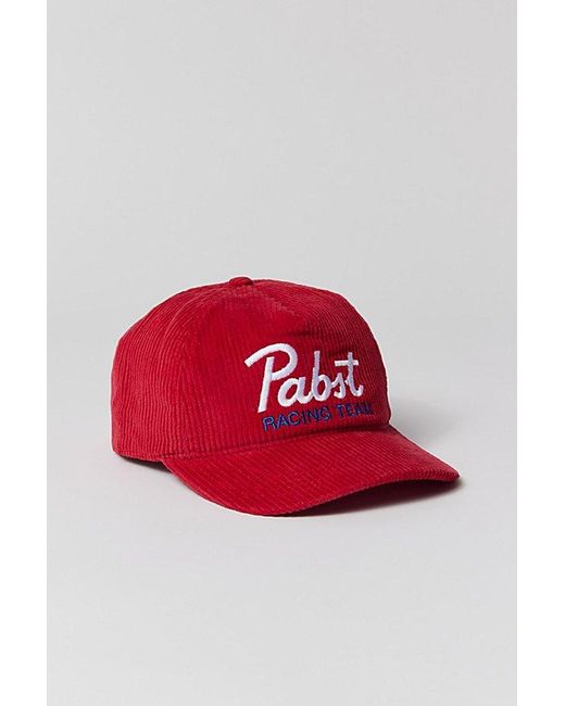 Urban Outfitters Red Pabst Racing Team Corduroy Hat for men