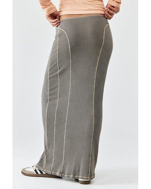 BDG Gray Georgia Seamed Maxi Skirt