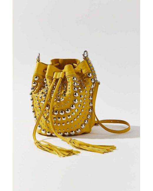 Urban Outfitters Yellow Studded Bucket Bag