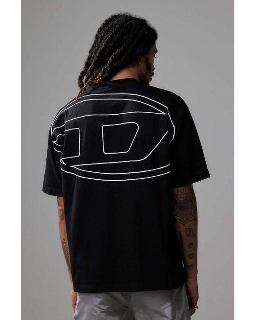 DIESEL Black T-Boggy-Megoval T-shirt for men