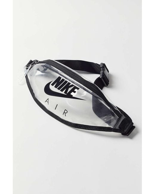 Nike Synthetic Heritage Clear Belt Bag in Black | Lyst