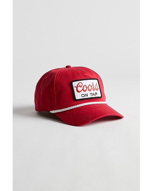 American Needle Red Coors On Tap Snapback Baseball Hat for men