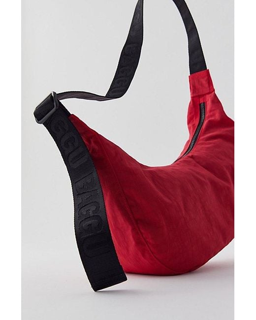 Baggu Red Medium Nylon Crescent Bag